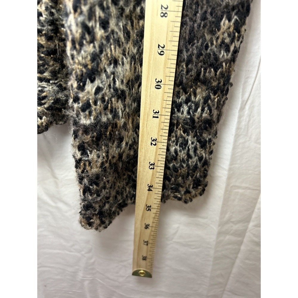 Cato Brown Black Space Dye Chunky Knit Open Front Cardigan Size M Longline - Picture 7 of 13